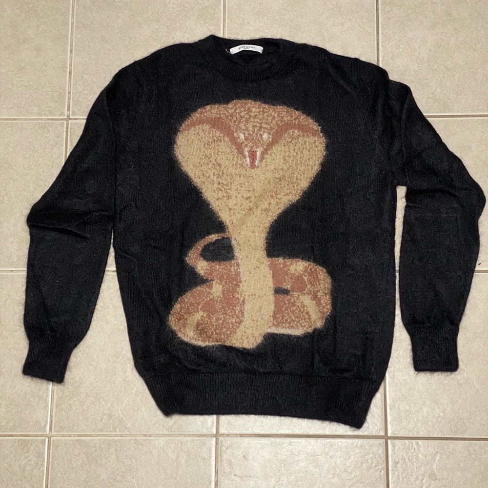 Givenchy - Men's Black Snake Graphic Sweater